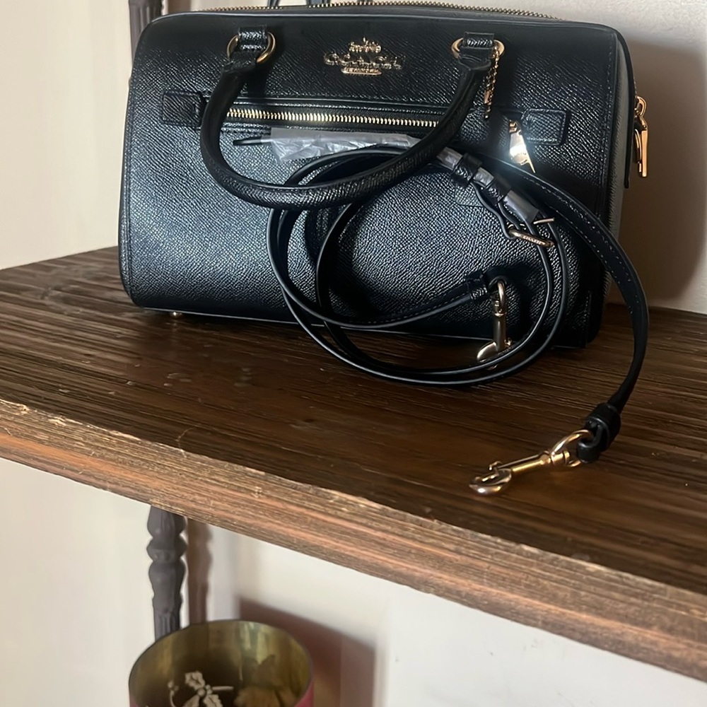Coach Black Satchel with Gold Details